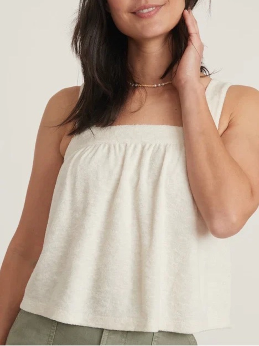Marine Layer ML Terry Out Tank, Cream